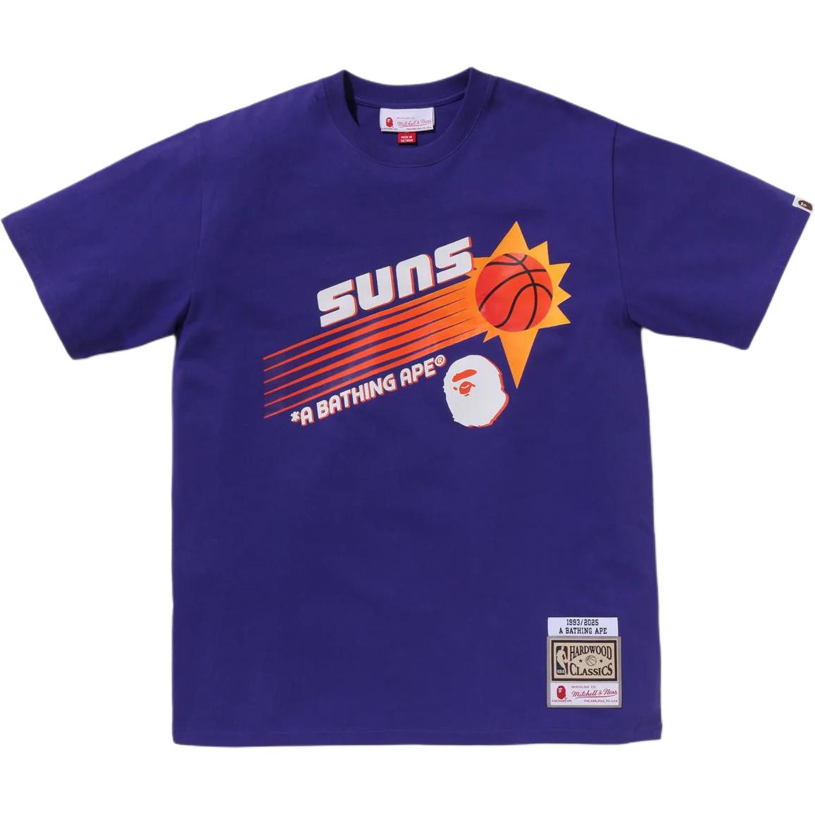Мужская футболка A BATHING APE A BATHING APE Mitchell & Ness x NBA FW25 T (фиолетовая)