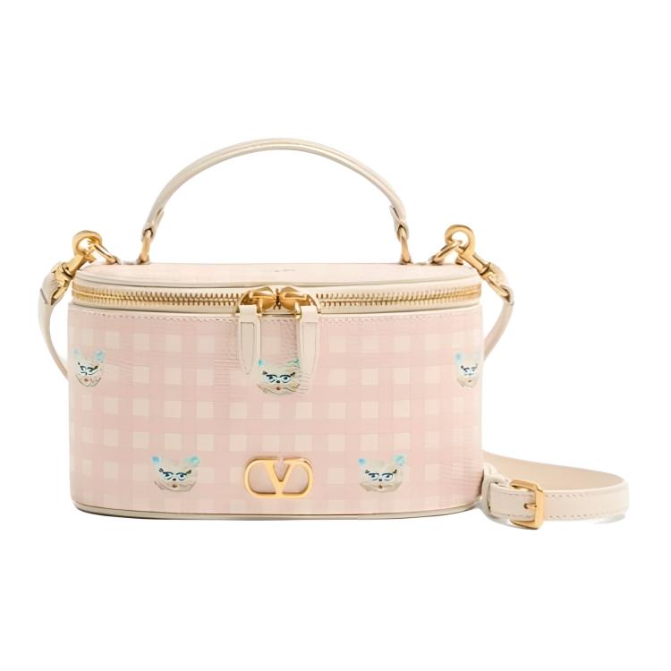 Женская сумка Valentino Хобо (бело-розовая)
