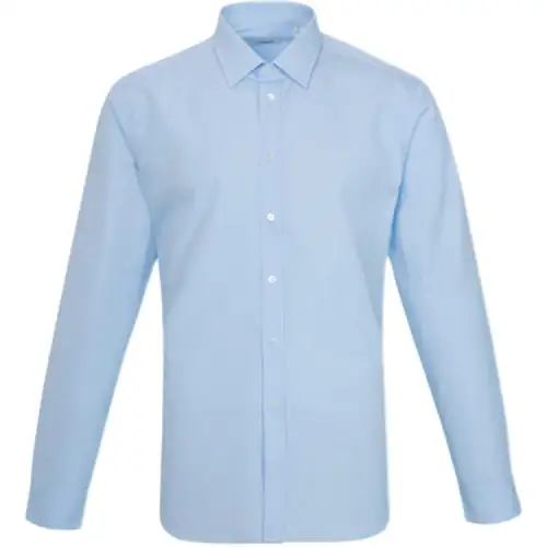 Burberry Shirts Men's Blue Pointed Collar Moderate