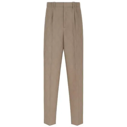 DIOR Casual Pants Men's Brown Moderate Tapered Pants
