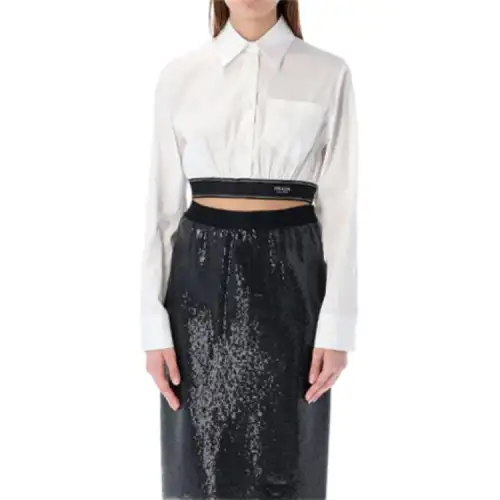 PRADA Shirts Women's White Pointed Collar Moderate Other