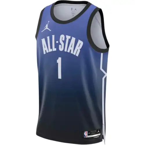 Jordan Jordan 23 Years All-star Jersey SS23 All-star Weekend Letter Embroidery Gradient Design All-Star Commemorative Edition Booker No. 1 Basketball Vest Men's Blue