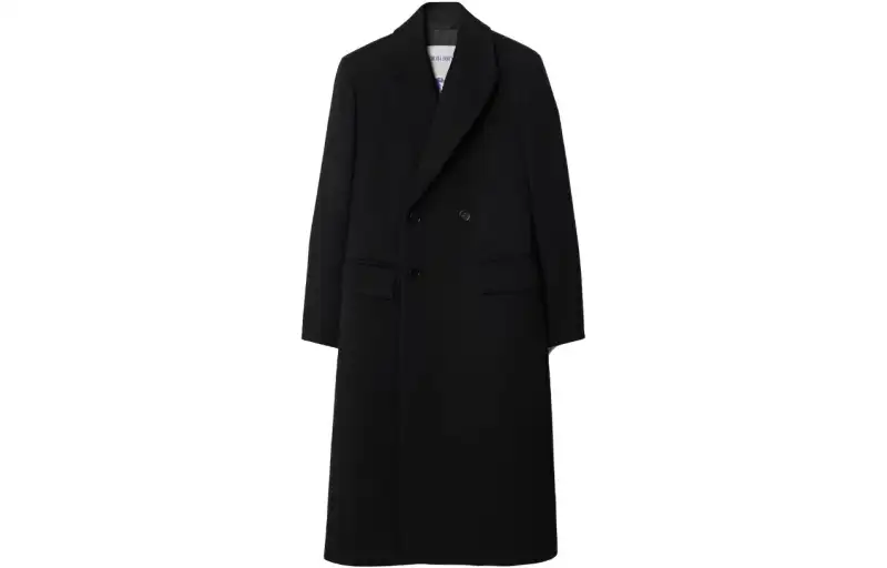 Burberry Coats Women's Black Suit Collar Moderate Straight Fit