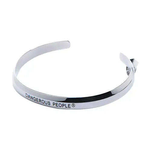 DANGEROUSPEOPLE 316L Stainless Steel Bangles Unisex Silver