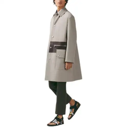 HERMES SS23 Trench Coat Men's Gray
