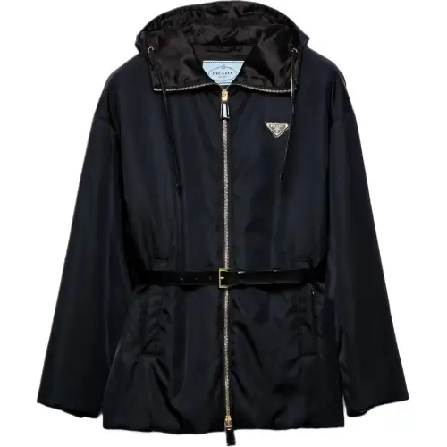 PRADA Re Nylon Belted Hooded Jacket