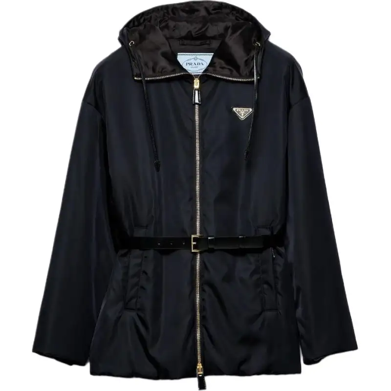 PRADA Re Nylon Belted Hooded Jacket