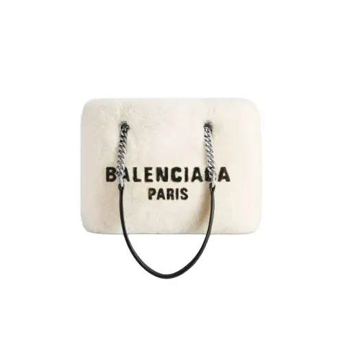 Balenciaga Lambskin Handbag Women's Light Beige