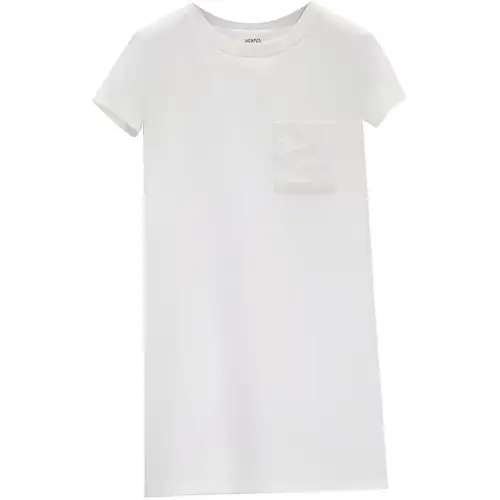 HERMES Short Sleeved Dresses Women's White Crew Neck Moderate