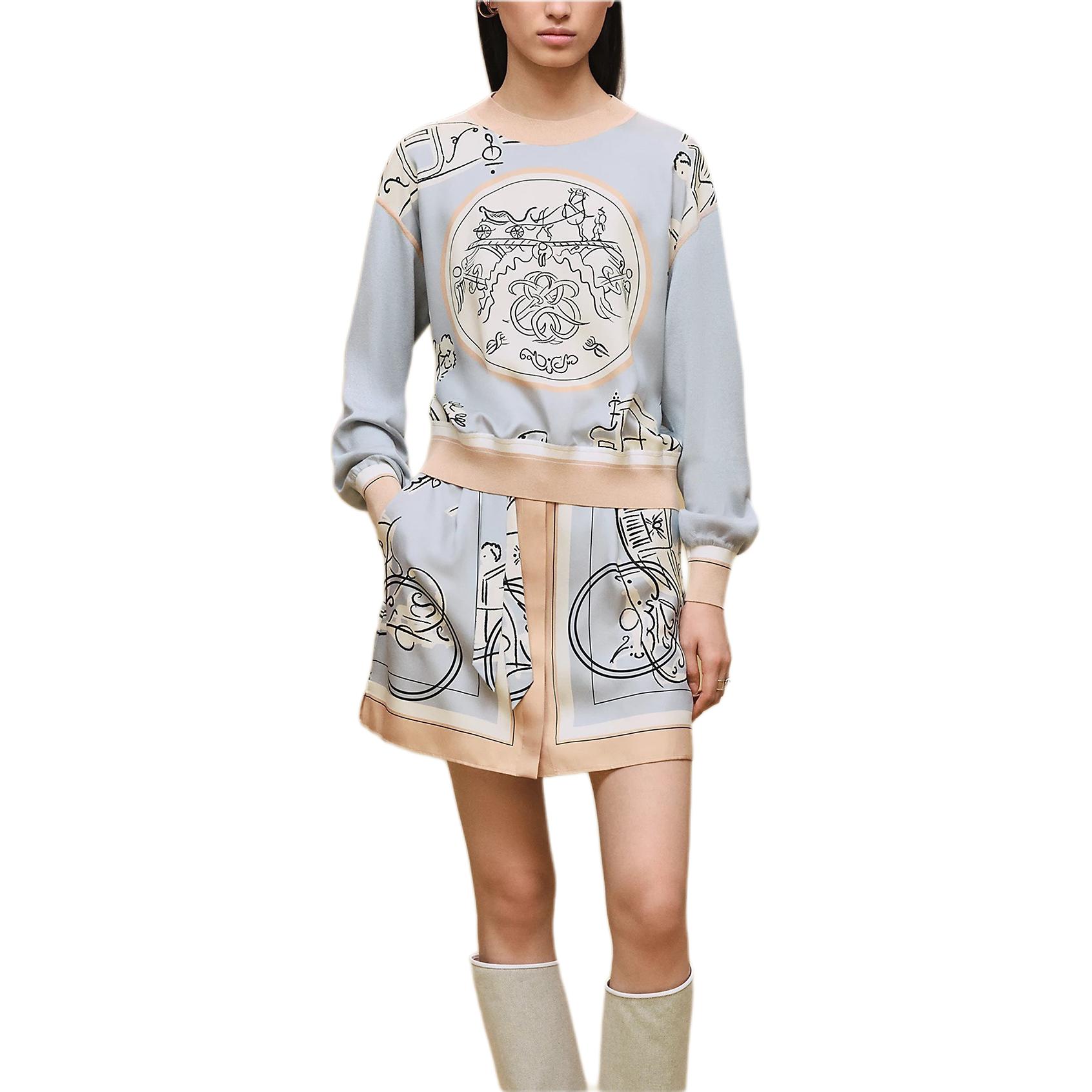 Женский джемпер Hermes SS26 (с рисунком)