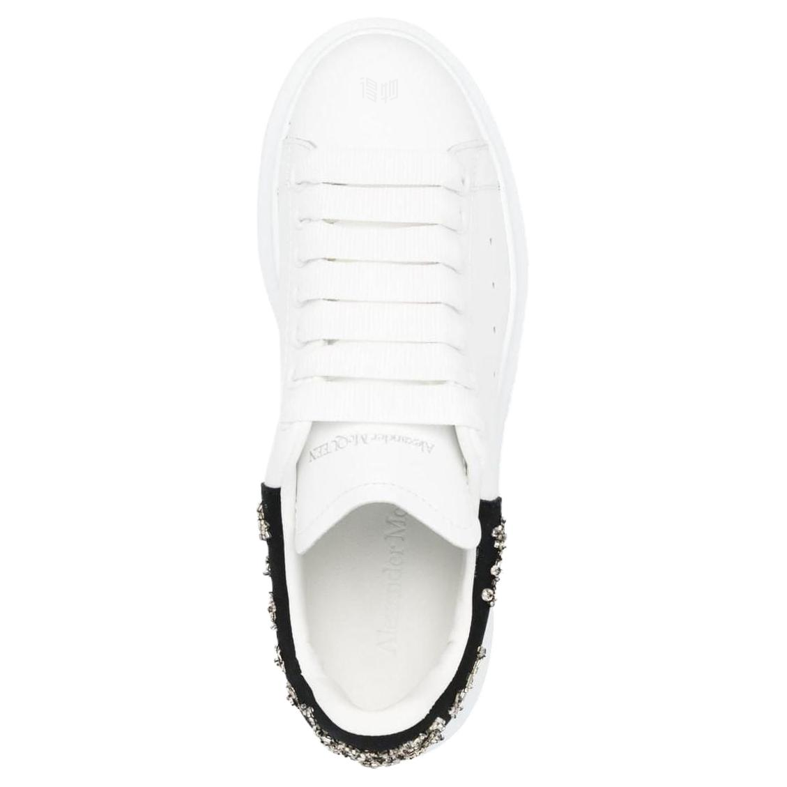 Женские кеды Alexander McQueen Oversized Sneaker (бело-черные) — фото 5