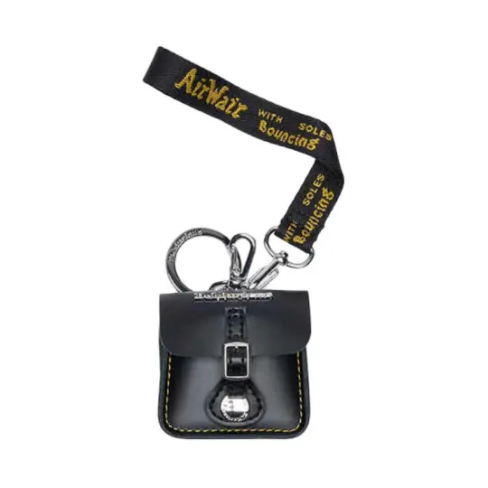 Dr.Martens Calfskin Earphone Case Unisex Black