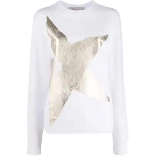 Golden Goose Sweatshirts Women's White Crew Neck Moderate Regular