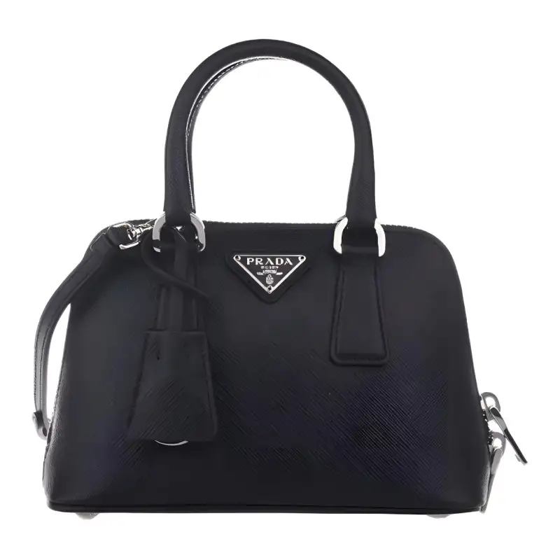 PRADA Saffiano Cow Leather Handbag Extra Mini Women's Black