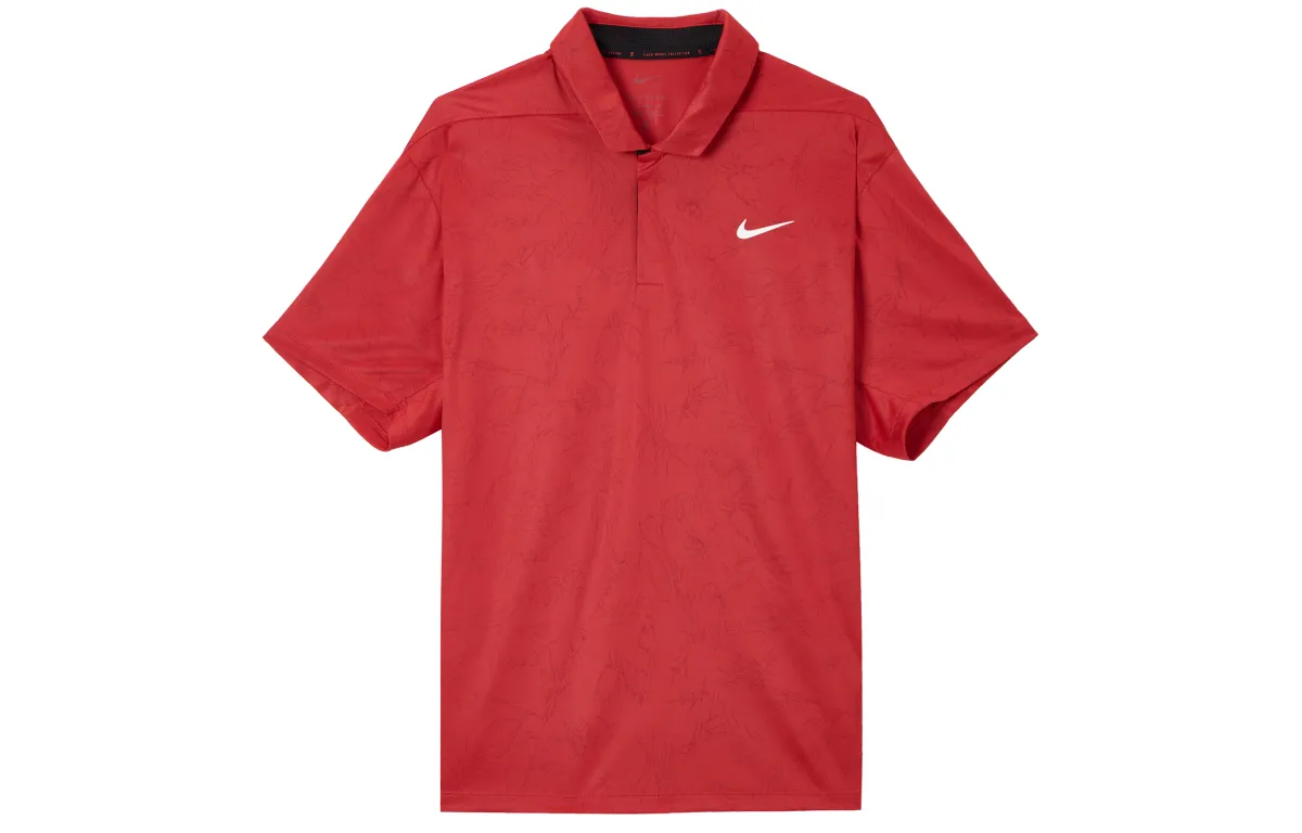 Nike Polo Shirts Men's Red Polo Collar Moderate Straight Fit