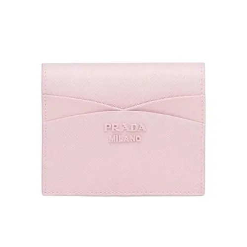 PRADA Saffiano Leather Wallet Women's Snow Pink