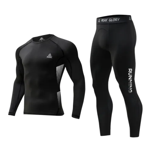 Fleece breathable quick dry elastic antibacterial underwear, trousers for gym, sports suit, black set, tight, for running, men's style, 3 piece set