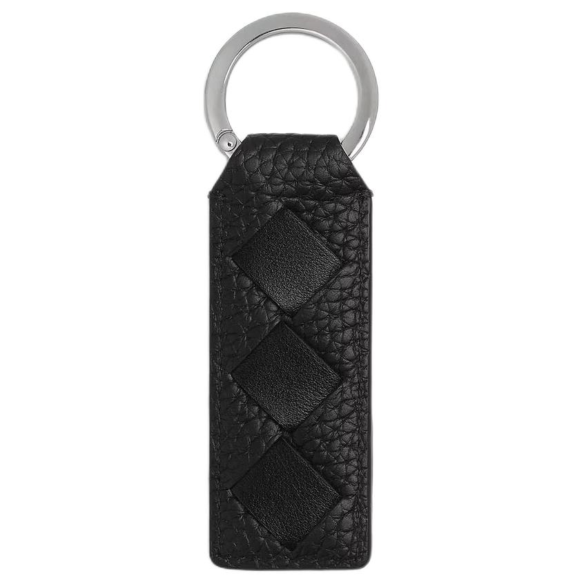 Мужской брелок Bottega Veneta Intrecciato (черный) — фото 2