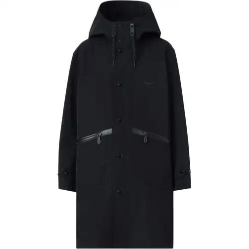 Burberry Embossed-logo Midi Hooded Parka