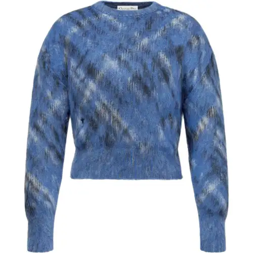 DIOR Sweaters Women's Blue Crew Neck Moderate Other