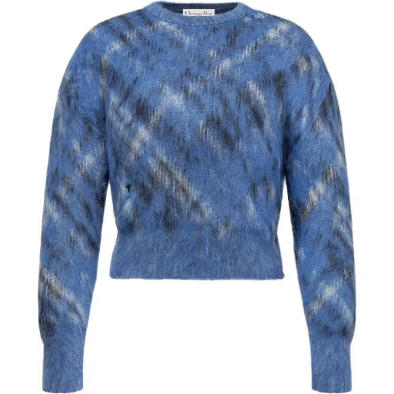 DIOR Sweaters Women's Blue Crew Neck Moderate Other