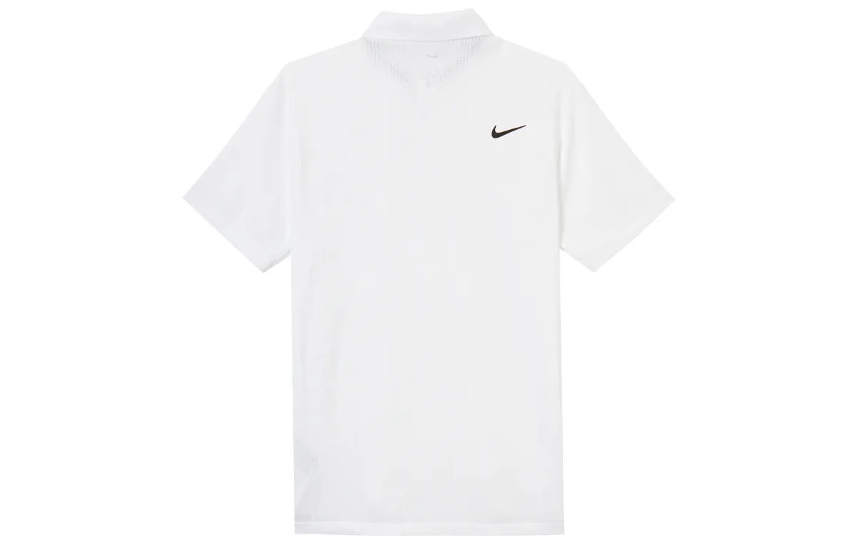 Nike Polo Shirts Men's White Polo Collar Moderate Straight Fit