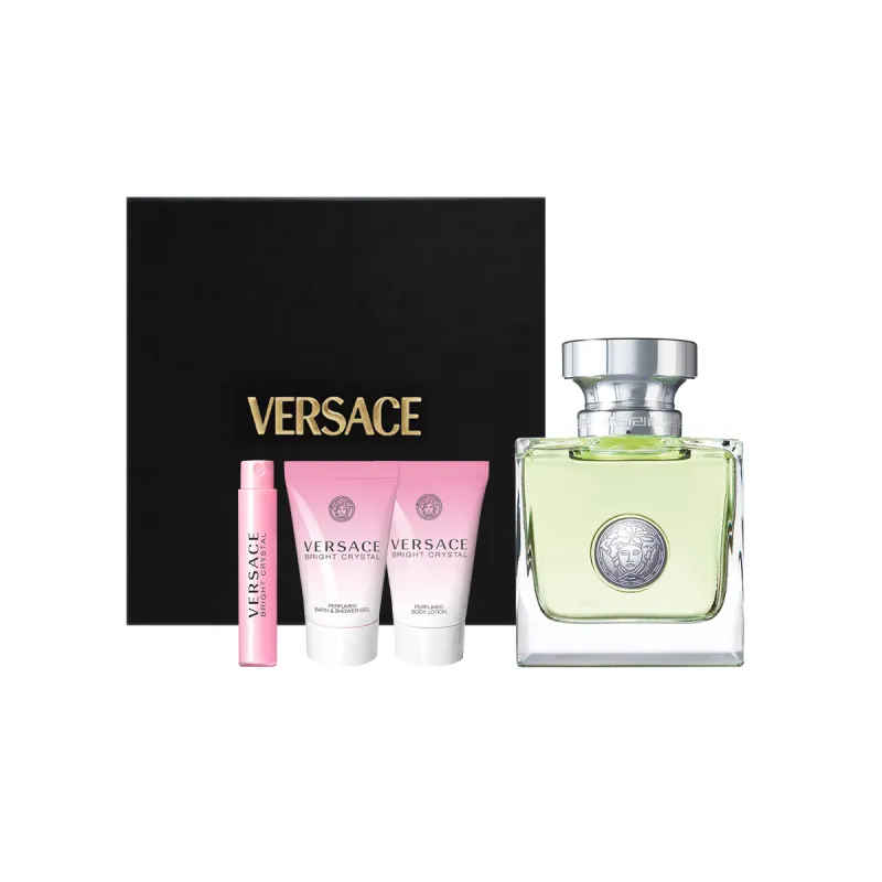 VERSACE Perfume, gift box, set, shower gel, floral body milk, 30 ml, 50 ml, 25 ml, 1 ml