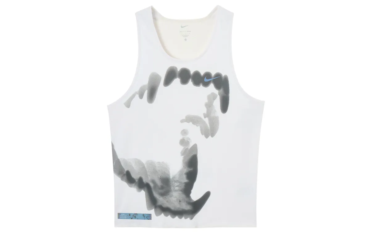 Nike Tank Tops Men's White Crew Neck Moderate Straight Fit