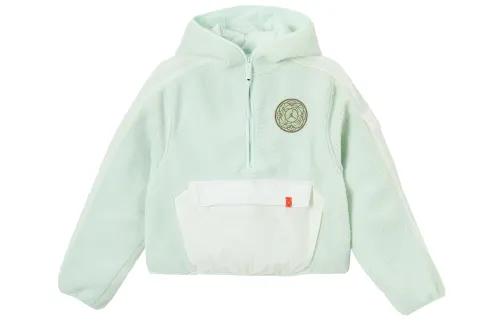 Jordan CNY Collection, Year Of The Rabbit, Half Zip Multi Pocket Fleece Lined Pullover Hooded With Semi Open Collar