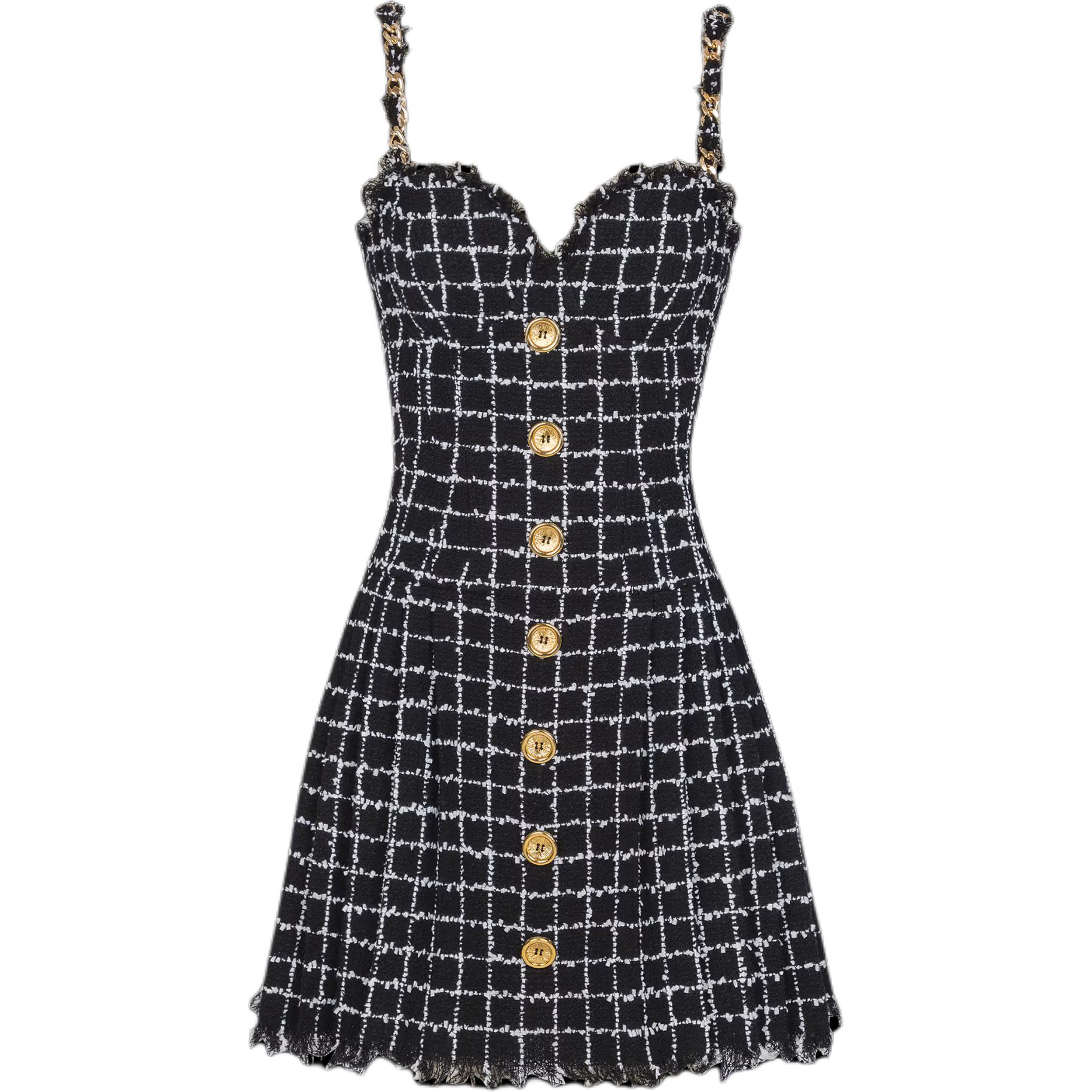 Женское платье BALMAIN BALMAIN (черно-белое)