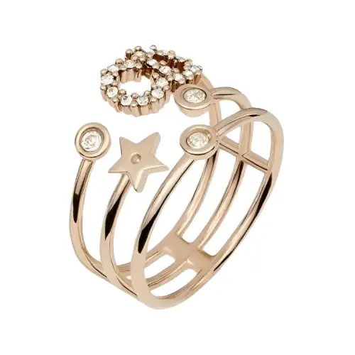 DIOR Japanese And Korean Sweet Style Rings Women's Rose Gold