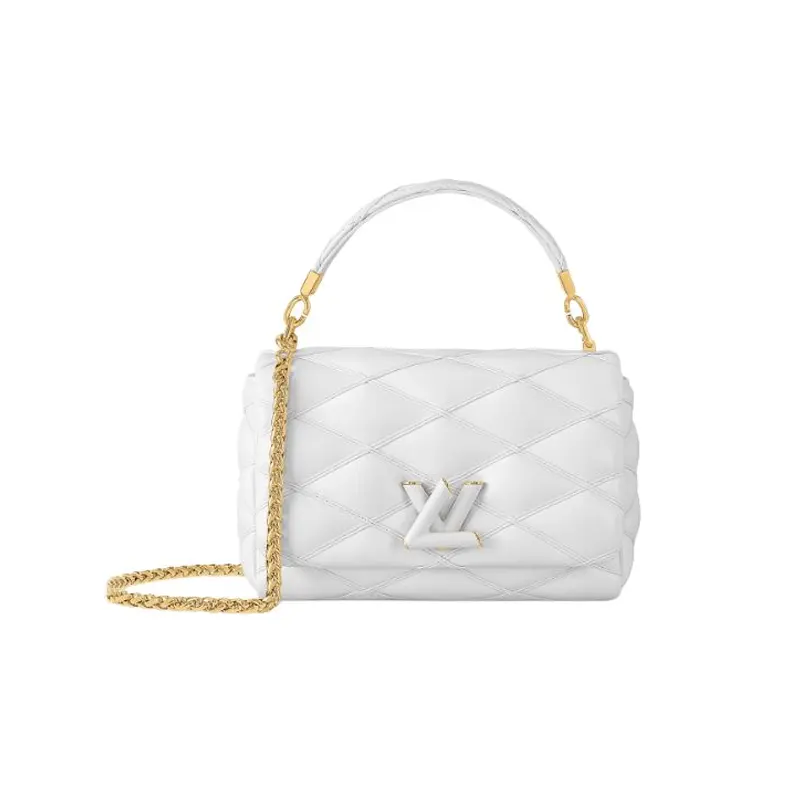 LOUIS VUITTON GO 14 Leather Shoulder Bag, Crossbody Bag, Handbag Medium Women's White