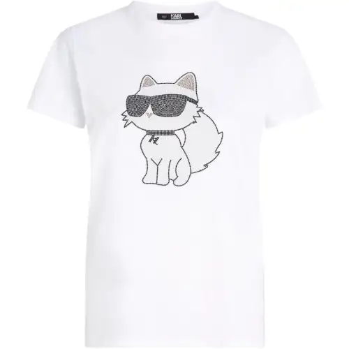 Karl Lagerfeld / Karl Lagerfeld Jeans Ikon 2.0 Choupette rhinestone-embellished T-shirt