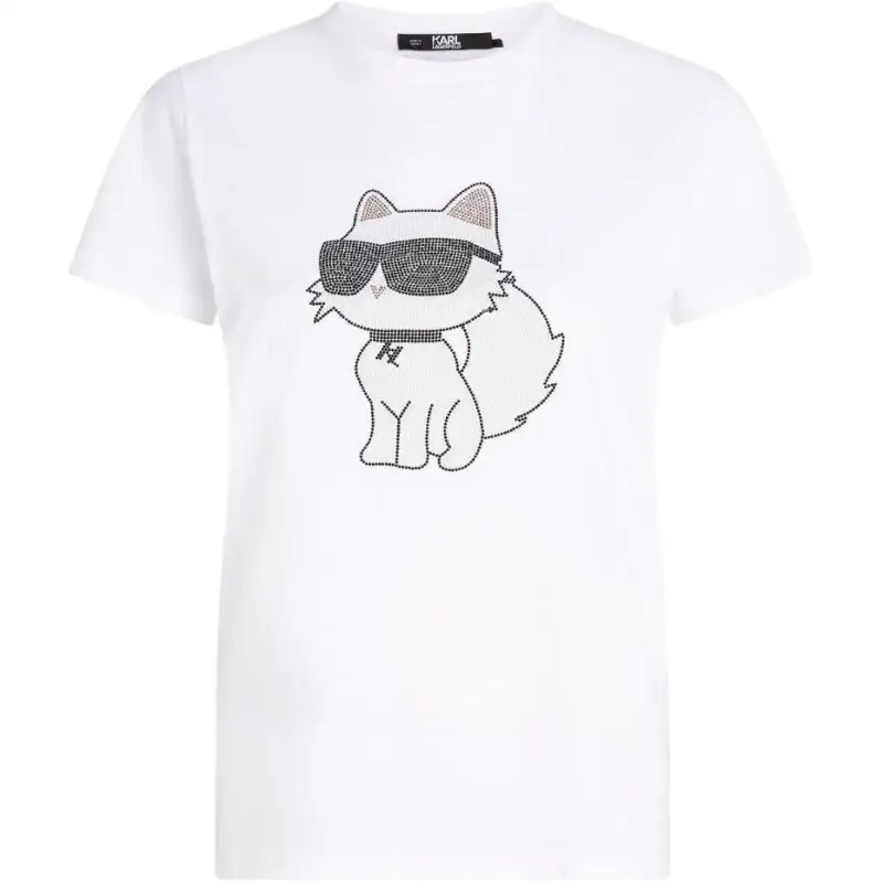 Karl Lagerfeld / Karl Lagerfeld Jeans Ikon 2.0 Choupette rhinestone-embellished T-shirt