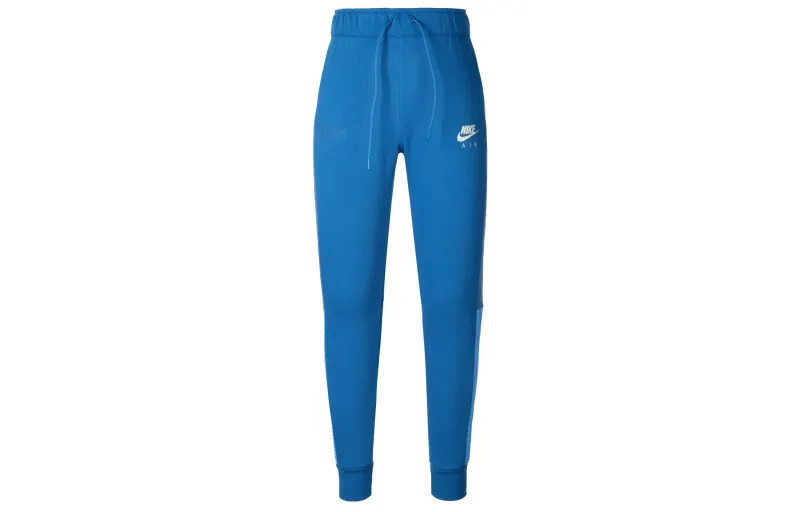 Nike Knitted Sweatpants Men's Blue Moderate Cuffed Pants
