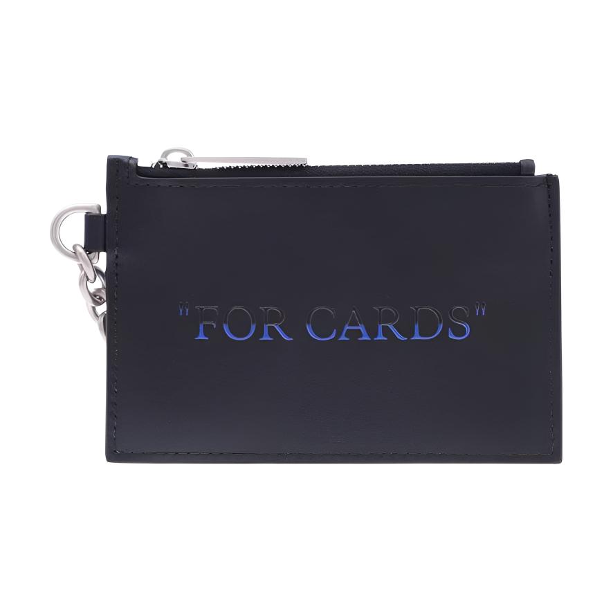 OFF WHITE 'FOR CARDS' Quote Bookish Key Ring Card Case Black/Blue