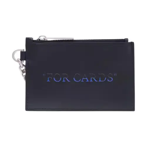 OFF WHITE 'FOR CARDS' Quote Bookish Key Ring Card Case Black/Blue