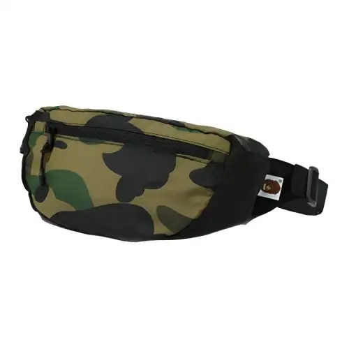 A BATHING APE Fabric Fanny Pack Regular Unisex Green, Yellow