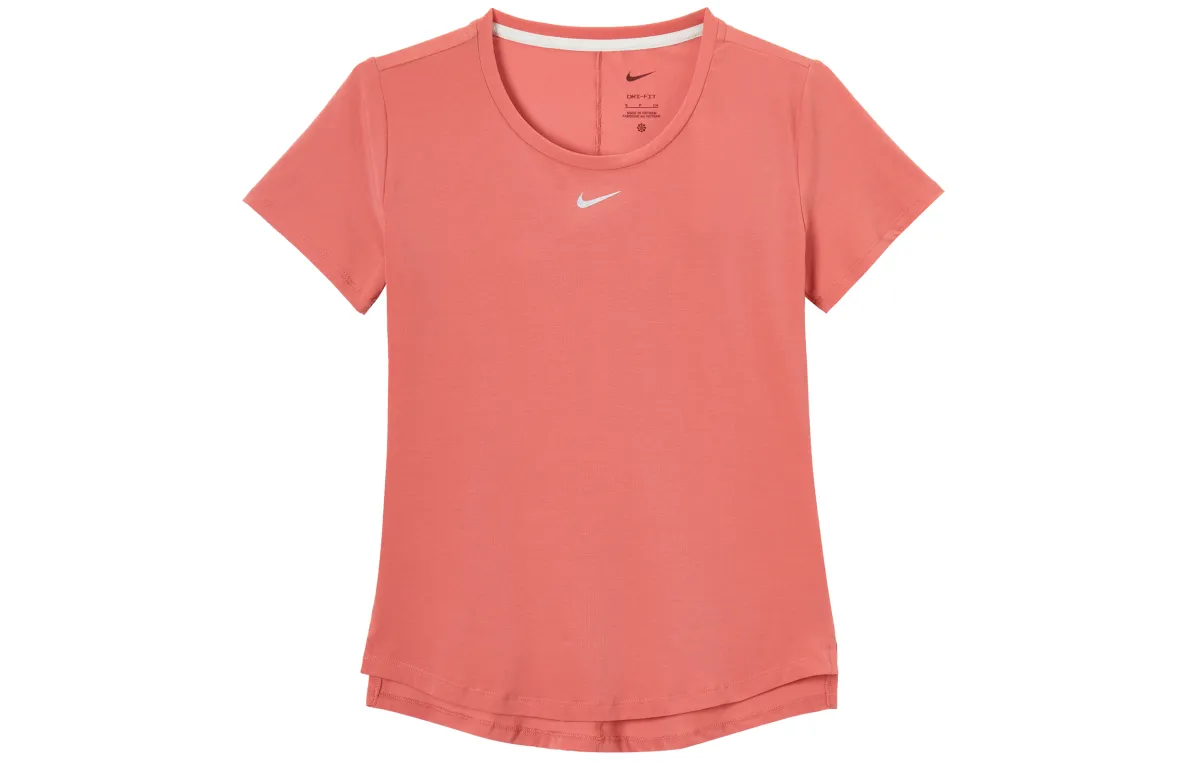 Nike Dri-Fit T-Shirts Women's Watermelon Red Crew Neck Moderate Straight Fit