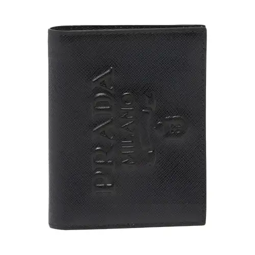 PRADA Saffiano Leather Wallet Small Women's Black