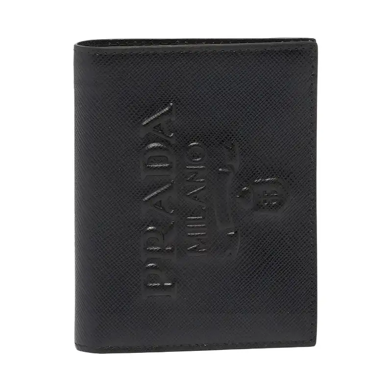 PRADA Saffiano Leather Wallet Small Women's Black