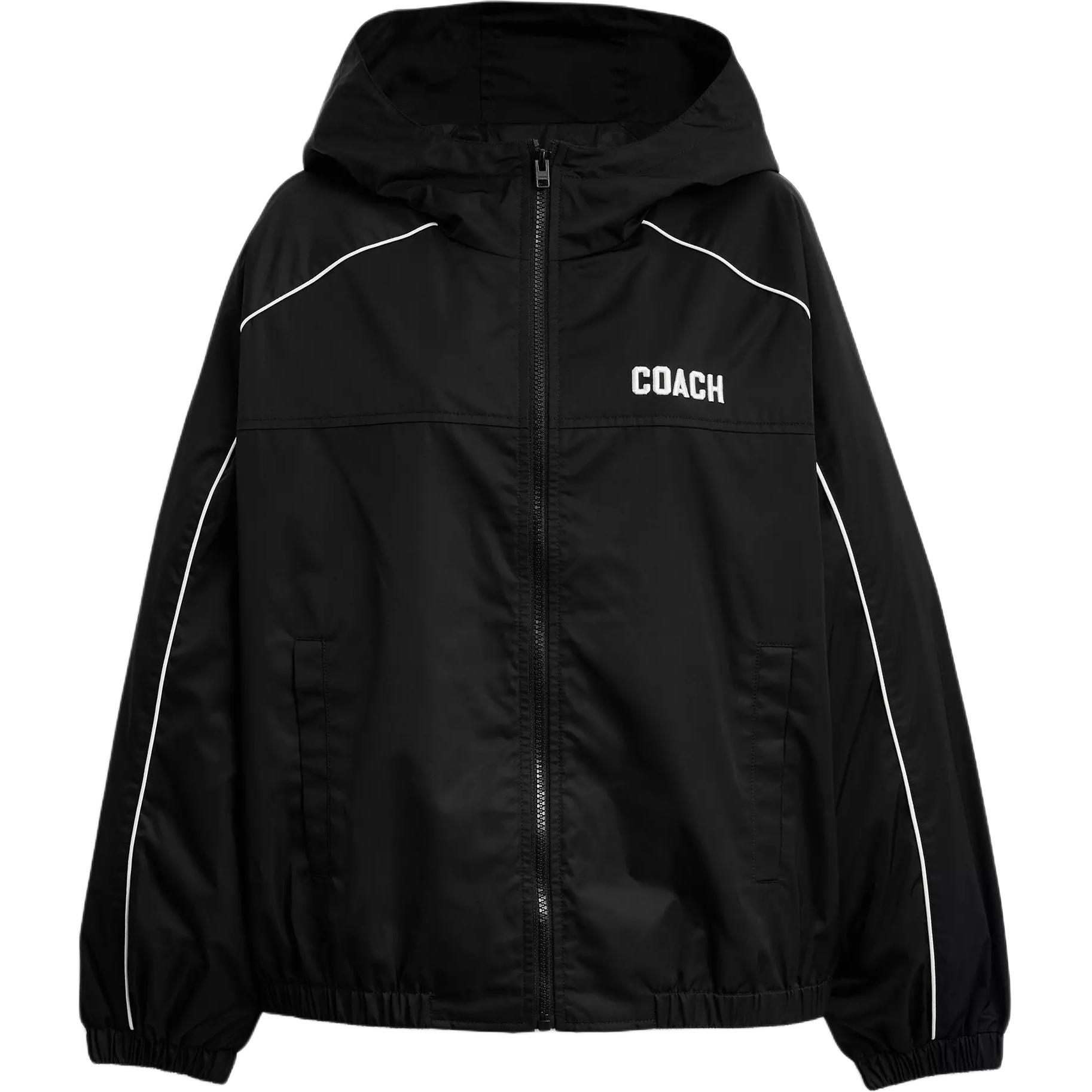 Женская куртка COACH Водонепроницаемая на молнии (черная)