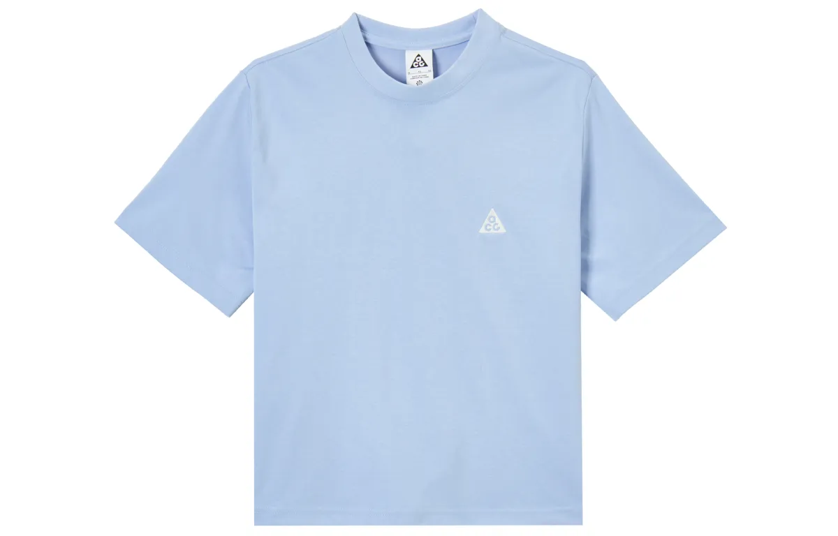 Nike ACG T-Shirts Women's Sky Blue Crew Neck Moderate Straight Fit