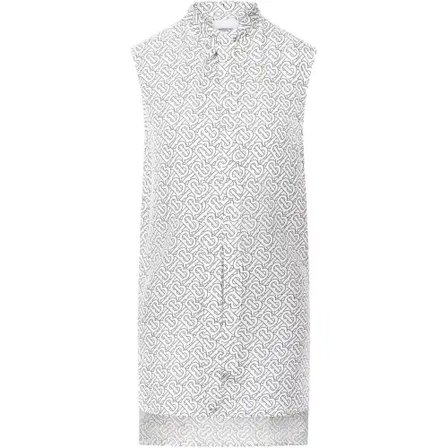 Burberry Shirts Women's Gray White Stand Collar Moderate Shirt