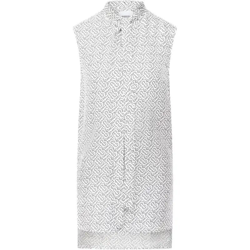 Burberry Shirts Women's Gray White Stand Collar Moderate Shirt