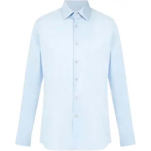 PRADA Shirts Men's Light Blue Pointed Collar Moderate Shirt