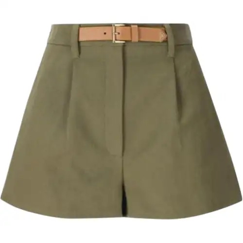 Prada belted cotton-blend shorts