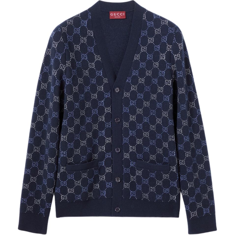 Мужской свитер Gucci GG Knit (черно-серый)