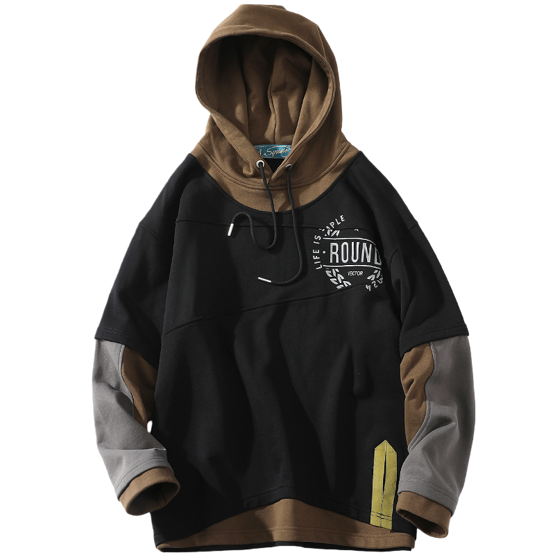 Худи A SQUARE ROOT (черно-бежевое)
