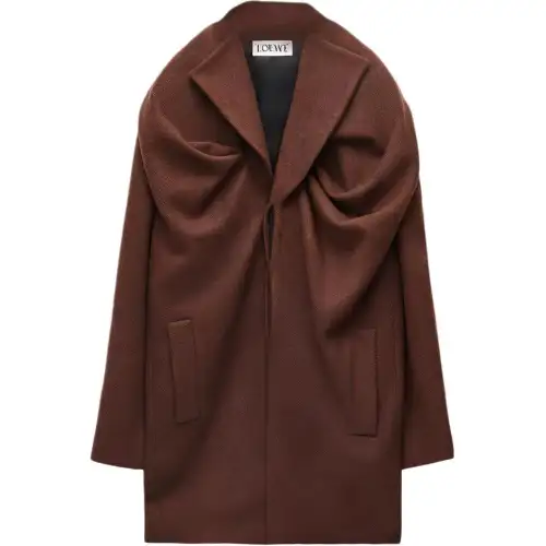 LOEWE Coats Women's Dark Brown Lapel Moderate